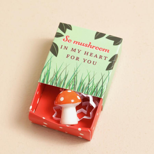 Tiny Matchbox Ceramic Token Mushroom