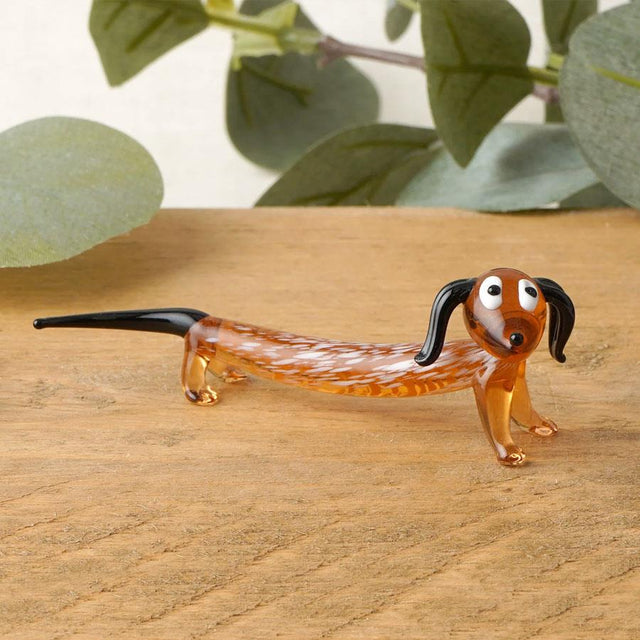 Mini Glass Sausage Dog Decoration