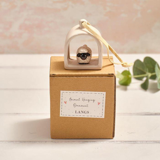 Sheep Arch Shaped Ceramic Hanger with Box
