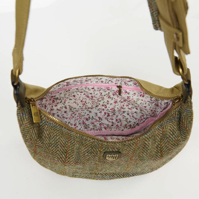 Harris Tweed Luna Cross Body Bag in Chestnut Herringbone