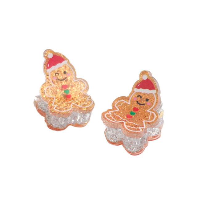 Gingerbread Man Hair Claw Clips