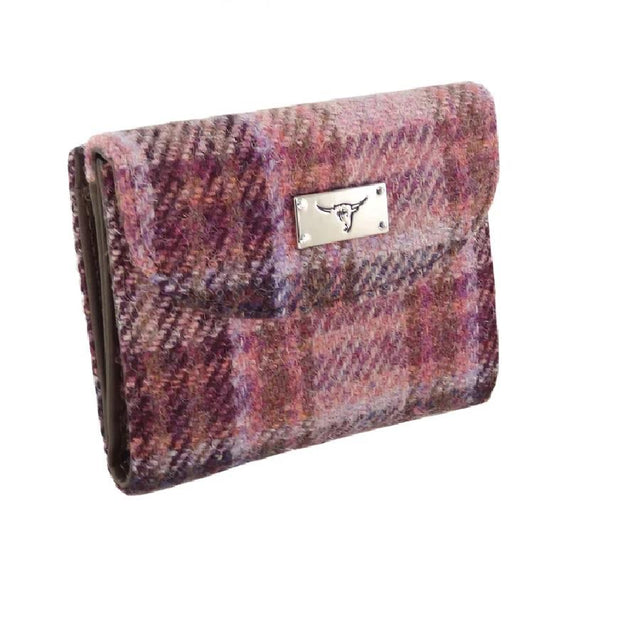 Harris Tweed Pink & Burgundy Jura Wallet