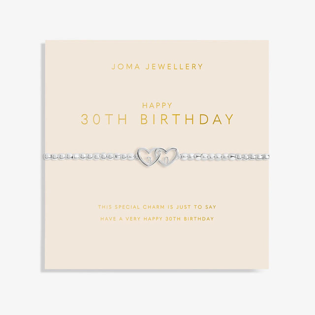 Forever Yours Happy 30th Birthday Charm Bracelet