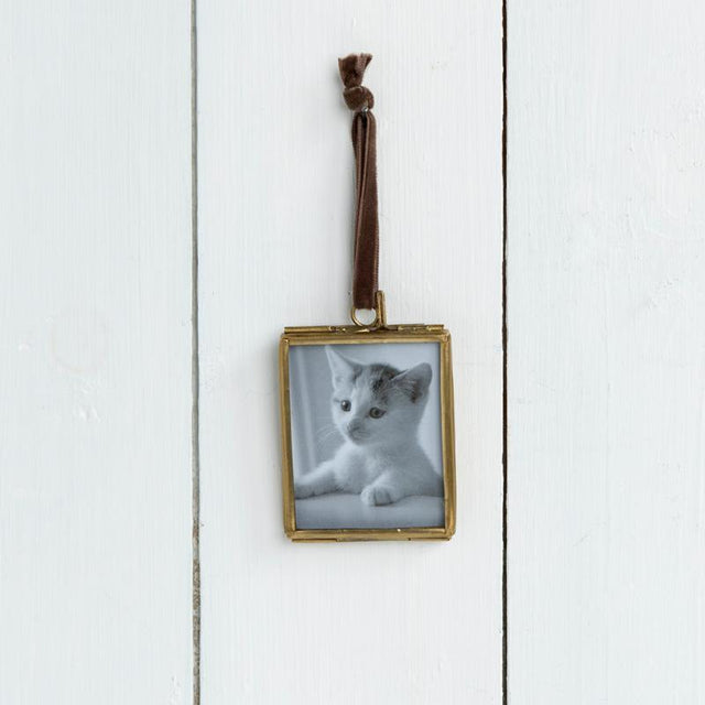 Mini Brass Double Glass Hanging Frame