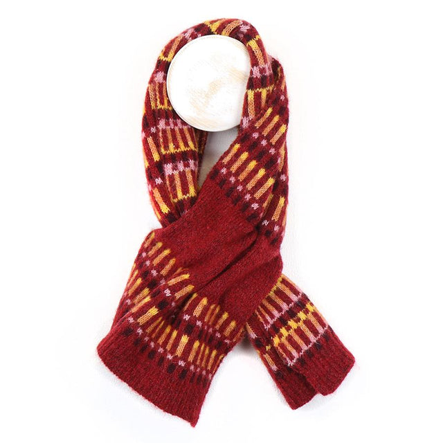 Peace of Mind Wine & Rust Firework Stripe Pull Through Scarf