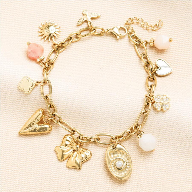 Chunky Charm Bracelet in Gold
