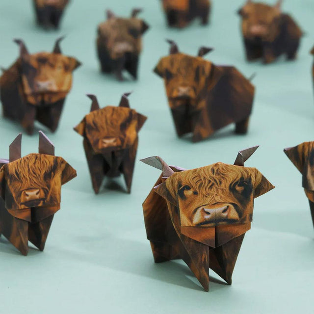 Paper Highland Origami Cows