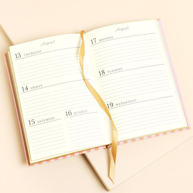 Red and Pink Striped 2026 Diary