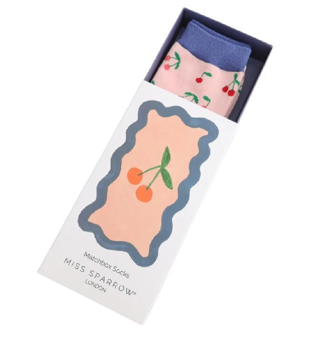 Mini Cherries Women's Socks in Matchbox