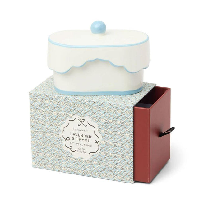 Lavender & Thyme Blue Cherie Ceramic Dish Candle