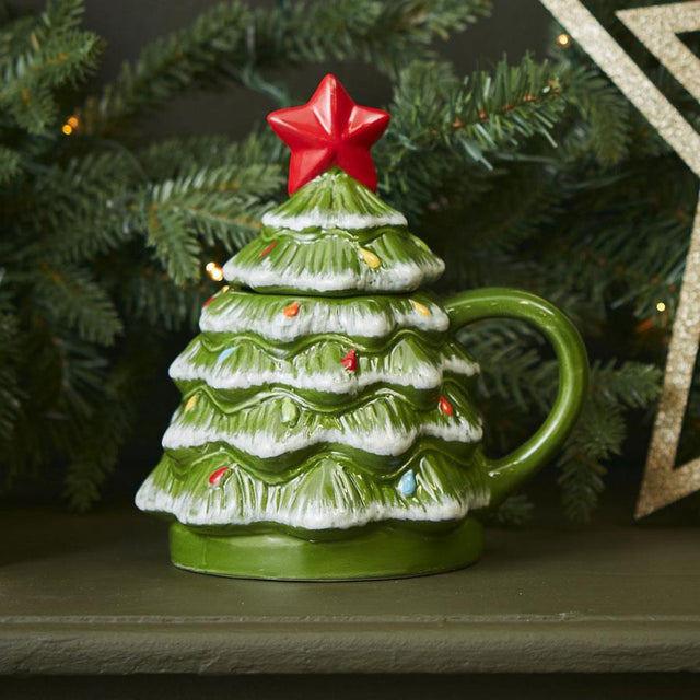 Christmas Tree Mug with Lid