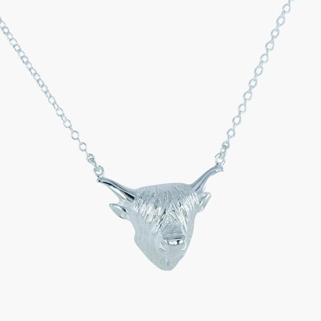 Highland Cow Necklace in Silver