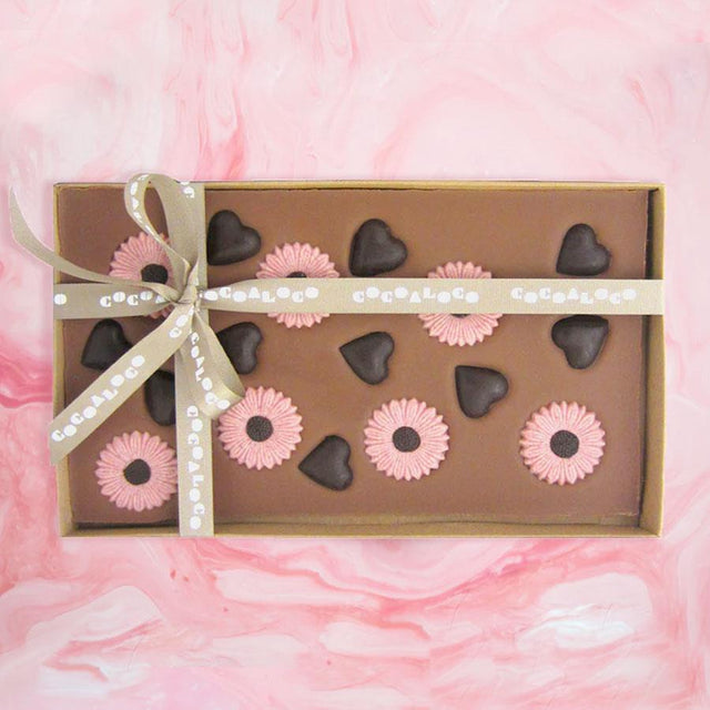 Hearts & Flowers Milk Chocolate Slab