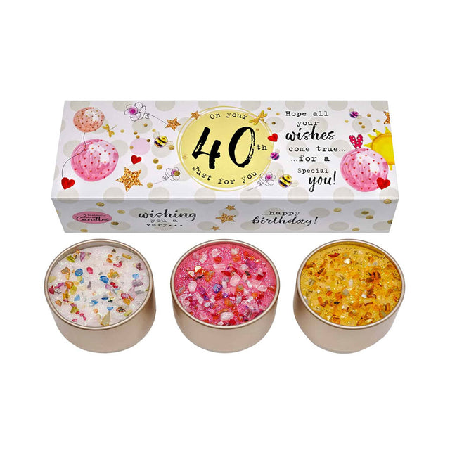 Three Lites: Just Because 40th Candles Set