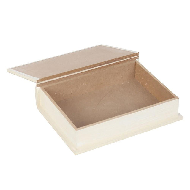 White Book Shaped Storage Box Open
