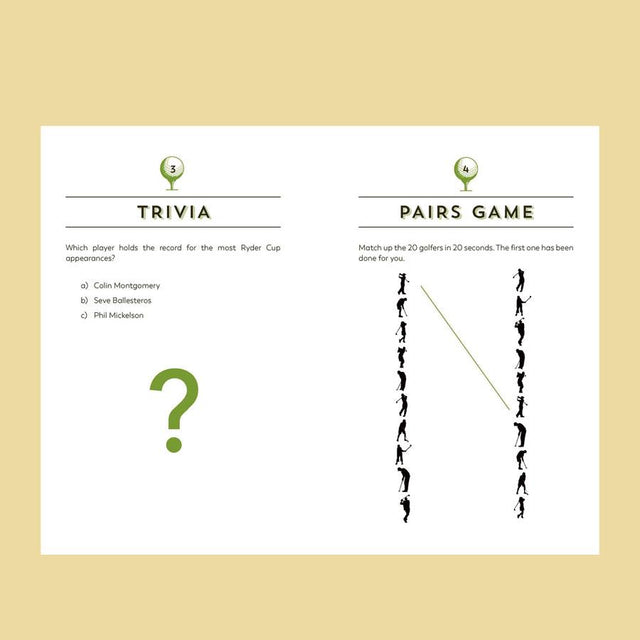 Golf Puzzle Book Open Page