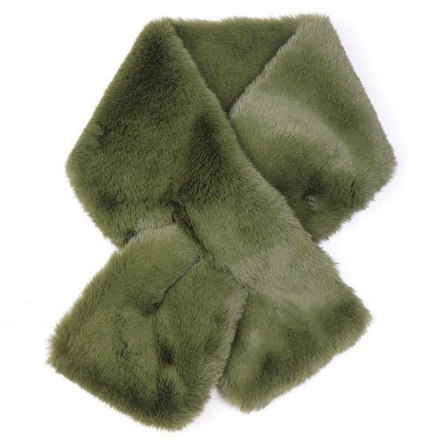 Peace of Mind Khaki Supersoft Faux Fur Pull Through Scarf