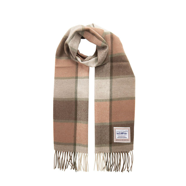 Brown Check Heritage Wool Scarf
