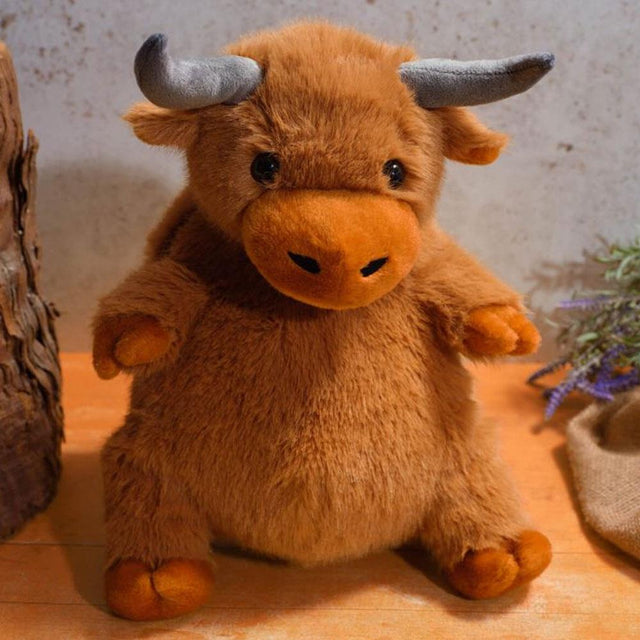 Fluffy Highland Cow Plush Backpack