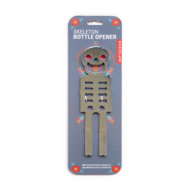 Kikkerland Skeleton Bottle Opener with Bakcing Card