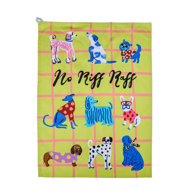 No Riff Raff Dogs Tea Towel