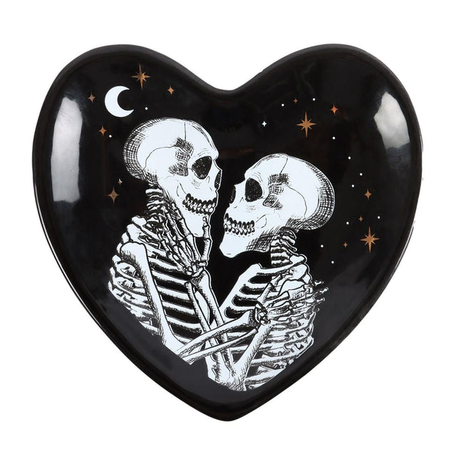 Skeleton Couple Heart Trinket Dish Close Up