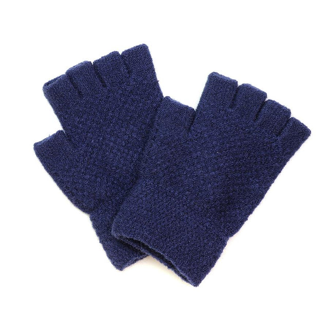 Peace of Mind Navy Knitted Fingerless Gloves