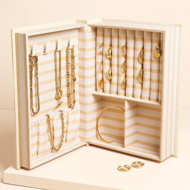 Little Book of Treasures Linen Jewellery Box Inside View