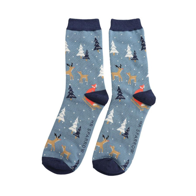 Festive Foxes Men's Matchbox Socks