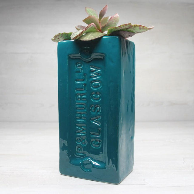 Teal Glasgow Brick Vase