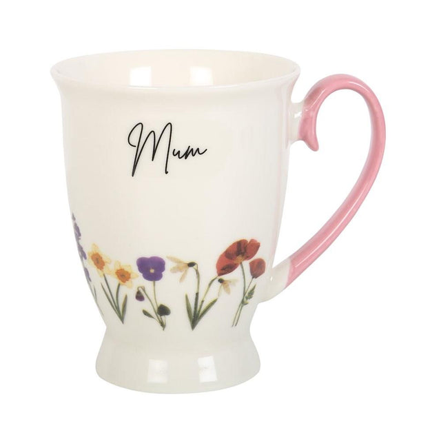 Something Different Mum Wildflower Ceramic Pedestal Mug Back Side