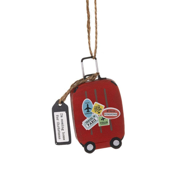 Red Suitcase Festive Metal Decoration