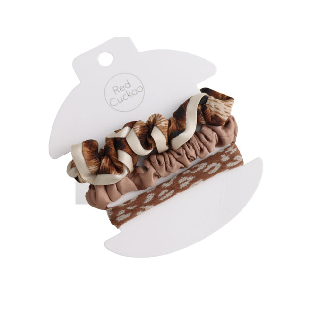 Brown Scrunchies Set on Backing Card