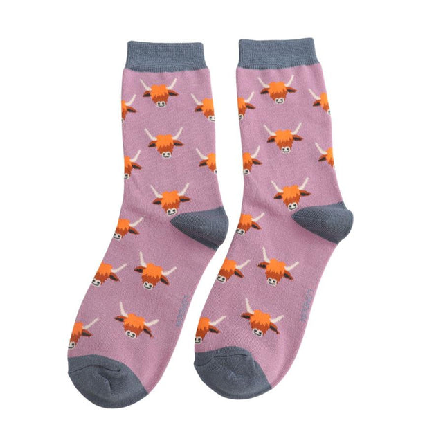 Highland Cow Women's Socks in Matchbox