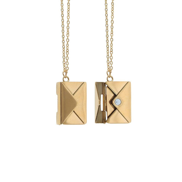 Love Letter Locket Necklace on Card Close Up