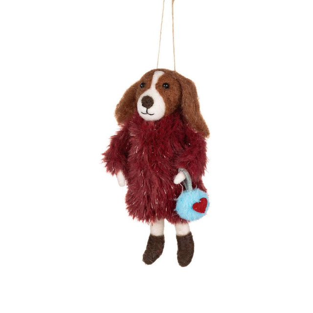 Aleisha Dog On Night Out Hanging Decoration