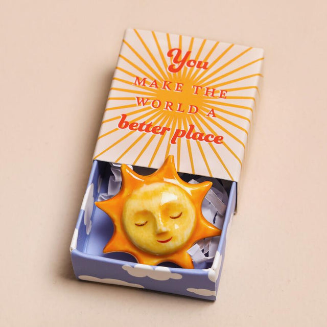 Lisa Angel Tiny Matchbox Ceramic Token Sunshine