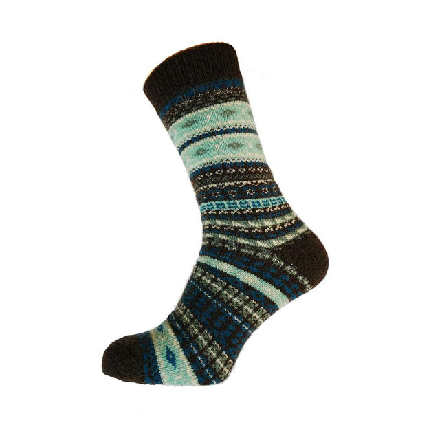 Green Tone Wool Blend Men's Socks