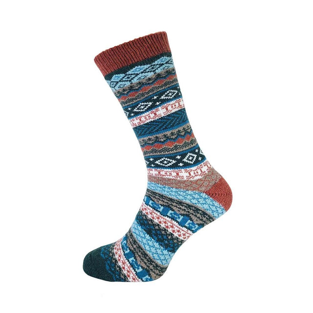 Oranged Heeled Fairisle Wool Blend Men's Socks