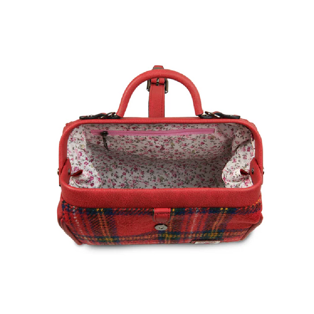 Royal Stewart Harris Tweed Medium Doctor Bag Open