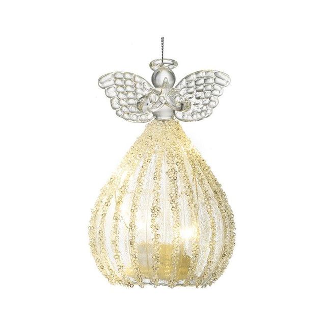 Light Up Glass Angel Decoration