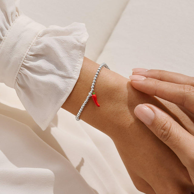 A Little Vibes Spice Of Life Chilli Charm Bracelet on Model