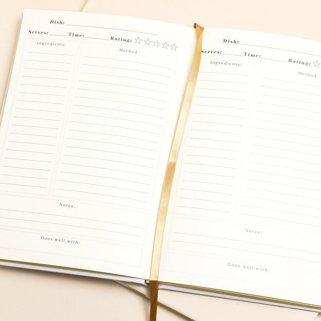 Cream Linen Favourite Recipes Cookbook Journal