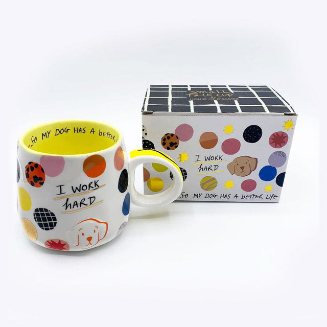 Small Talk I Work Hard Dog Mug with Gift Box