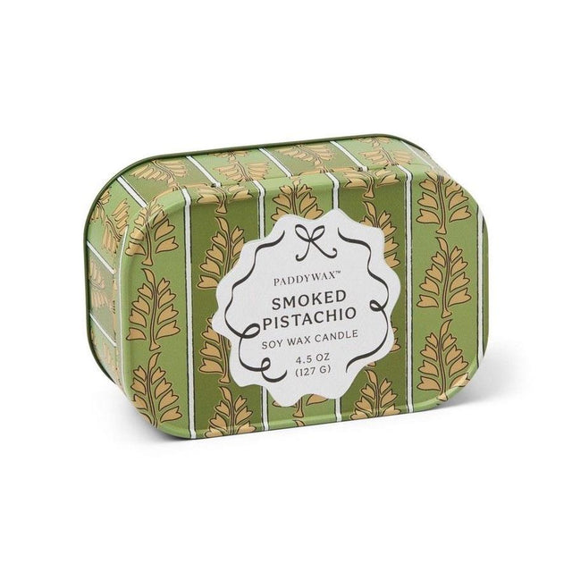 Smoked Pistachio Printed Tin Candle