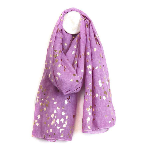 Pom Boutique Lilac and Rose Gold Speckled Foil Scarf