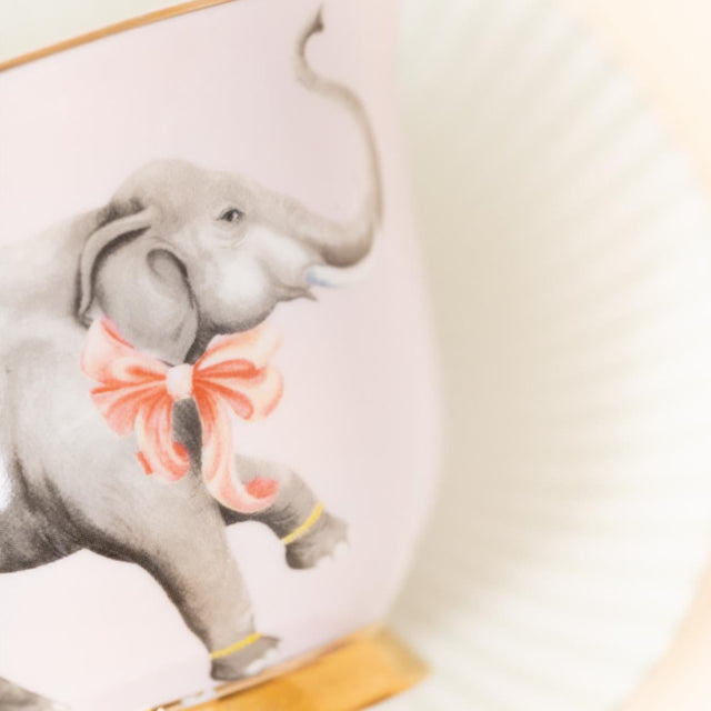 Elephant Tea Cup and Saucer Set Detail View