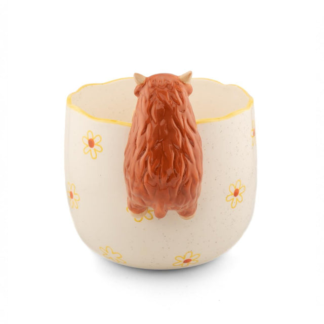 Peeking Highland Cow Planter