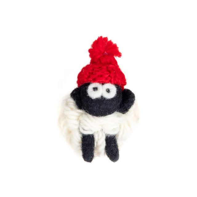 Red Sheep with Red Bobble Hat Magnet