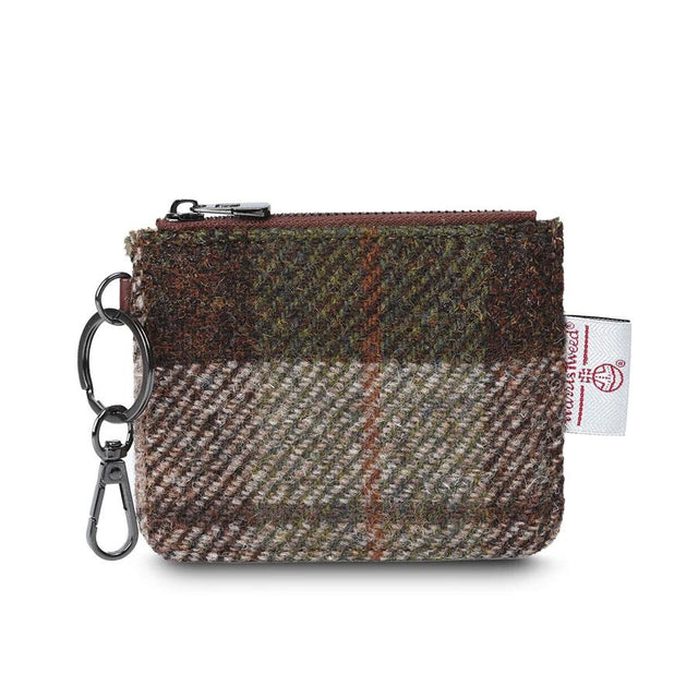 Harris Tweed Chestnut Tartan Card Zip Wallet